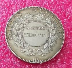 1900 France Nantes French Olympic Equestrian Federation Silver Art Nouveau medal