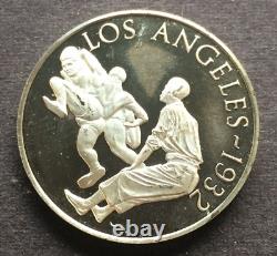 1932 Los Angeles Olympic Wrestling Competition Sterling Silver Coin. 925