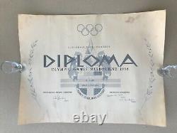 1956 Summer Olympics Melbourne PARTICIPANT Diploma SILVER MEDAL Yugoslav Soccer