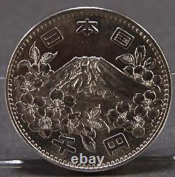 1964 Olympic Games JAPAN Tokyo Summer CHERRY MT. FUJI Silver Vintage 1000Yen Coin