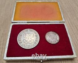1964 Tokyo Japan Olympics Official Memorial Medal Silver 1000 Yen Coin Set