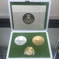 1964 Tokyo olympics 3 Medal set 18kGold, Silver, Copper Rare Exonumia