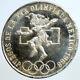 1968 Mexico Xix Olympic Games Aztec Ball Player Big 25 Pesos Silver Coin I113415
