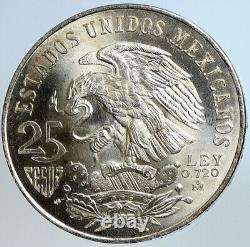 1968 Mexico XIX Olympic Games Aztec Ball Player BIG 25 Pesos Silver Coin i113415