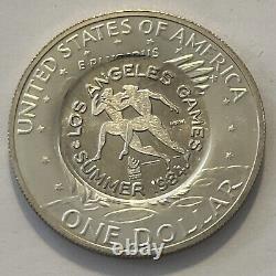 1971-S PF Silver Eisenhower Los Angeles Olympic Games Runners Counterstamped