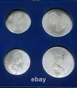 1973 Canada Montreal Olympic Games. 925 Silver Four Coin Set in RCM OGP
