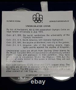 1973 Canada Montreal Olympic Games. 925 Silver Four Coin Set in RCM OGP