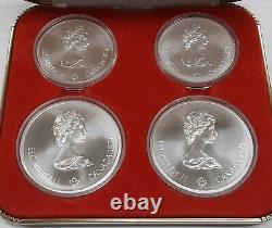 1974 Canada Montreal Olympic Games. 925 Silver Four Coin Set in RCM OGP