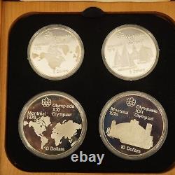 1976 Canada 4-Coin Silver Montreal Olympic Games Proof Set Free Shipping USA