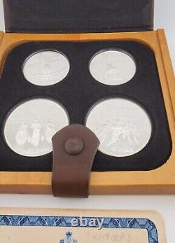 1976 Canada Montreal Olympic 4 Piece Silver Proof Coin Set With Case And Coa