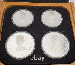 1976 Canada Montreal Olympic 4 Piece Silver Proof Coin Set With Case And Coa