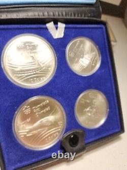 1976 Canada Montreal Olympic 4 Piece Silver Uncirculated Coin Set Case JRBX51