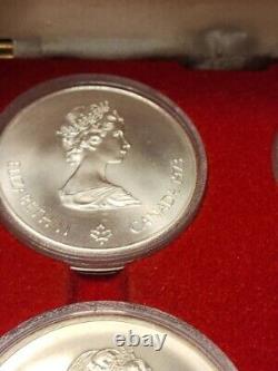1976 Canada Montreal Olympic 4 Piece Silver Uncirculated Coin Set Case JRBX51 C