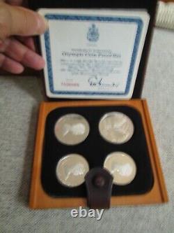 1976 Canada Montreal Olympics Silver 28 Coin Set 7 SERIES OF 4 COINS HOLDER COA