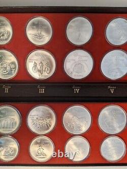 1976 Canadian Montreal Olympic 28 Sterling Silver Coin Set with Original Case