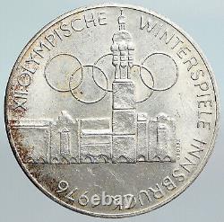 1976 Innsbruck Buildings WINTER Olympic Games AUSTRIA Large SILVER Coin i90097