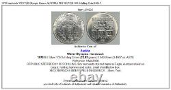1976 Innsbruck WINTER Olympic Games AUSTRIA PRF SILVER 100 Schilling Coin i94625