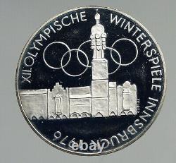 1976 Innsbruck WINTER Olympic Games AUSTRIA PRF SILVER 100 Schilling Coin i94626