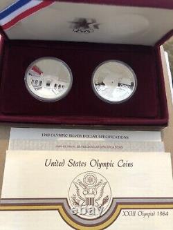 1983 And 1984 Proof And Uncirculated Olympic Silver Dollars (8)