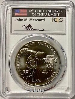 1983-P $1 Dollar Silver Olympic Discus Thrower PCGS MS-70 Mercanti