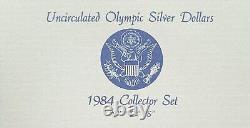 1984 Olympic Silver Dollar Collector Set Trio of Silver Dollars 3 Mints