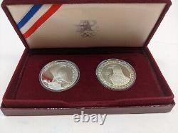 1984 US Silver Olympic 2 Coin Commemorative Set Los Angeles Olympiad Coins U. S