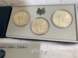 1984 US Uncirculated Los Angeles Olympic Silver Dollars Collector Set P D S
