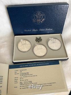 1984 US Uncirculated Los Angeles Olympic Silver Dollars Collector Set P D S