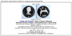1986 CANADA 1988 CALGARY OLYMPICS Free-X Skiing Proof Silver $20 Coin i107808
