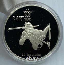 1986 CANADA Old 1988 CALGARY OLYMPICS BIATHLON Proof Silver $20 Coin i117388