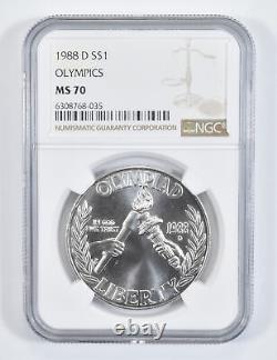 1988 D Olympic Commemorative Silver Dollar NGC MS70