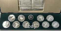 1988 Sterling Silver 10 Coin Calgary Winter Olympic Coin Set with Box and COA