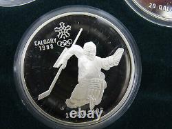 1988 Twenty Dollars Calgary Olympics Winter Games Sterling Silver Coin FULL SET