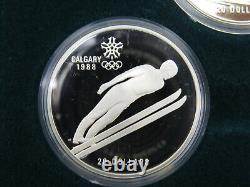 1988 Twenty Dollars Calgary Olympics Winter Games Sterling Silver Coin FULL SET