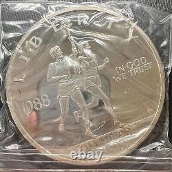 1988 US 1 Troy Pound 12 oz Silver Proof Eagle Olympic Coin Sealed