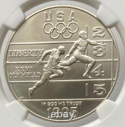 1995-D Olympics Track & Field Silver Dollar NGC MS-70