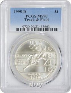 1995-D Track & Field Olympic Silver Commemorative Dollar MS70 PCGS Mint State 70