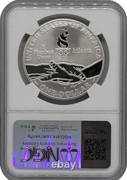 1995 OLYMPICS CYCLING $1 Silver NGC PF70? FLAWLESS QUALITY