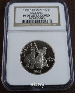 1995-S Olympic Baseball Proof Half Dollar NGC PF 70 Ultra Cameo Commemorative