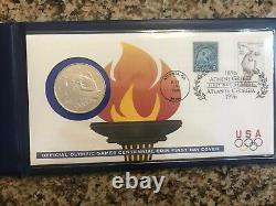 1996-D Olympic High Jump $1 BU Silver Rare official holder FDC issue