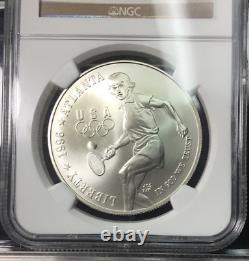 1996-D US Atlanta Olympic Tennis Commemorative BU Silver Dollar NGC MS69