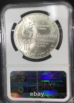 1996-D US Atlanta Olympic Tennis Commemorative BU Silver Dollar NGC MS69