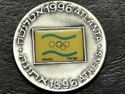 1996 Israel Atlanta Athens 100 Olympic Games 2 Troy oz. 999 Fine Silver Round