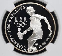 1996 P Olympics Tennis Commemorative Proof Silver Dollar NGC PF70 Ultra Cameo