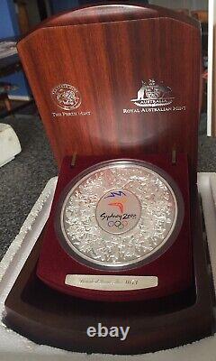 2000 1kg Silver Australian Sydney Olympic Games Proof Coin wBox & COA 1053