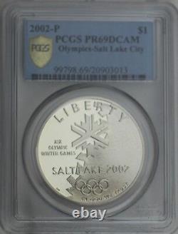 2002-P $1 Salt Lake City Olympics Proof Commemorative Silver Dollar PCGS PR69DC