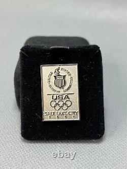 2002 USA Salt Lake Olympic Games Official Participation Pin Badge Boxed