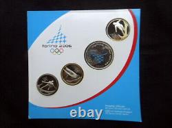 2006 RARE set 4 SILVER MEDALS Italy Torino WINTER OLYMPICS in OFFICIAL FOLDER