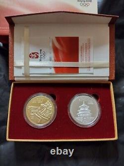 2008 Beijing Olympics Official License Gold And Silver Commemorative Coin Set