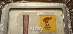 2008 Beijing Olympics SILVER & GOLD BRICK 100g Silver 1g Gold. 999 COA Display C